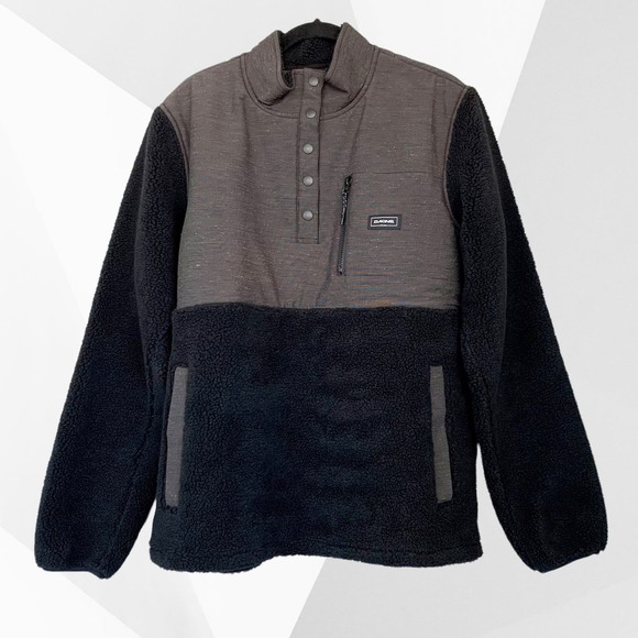 Dakine Mens Cameron Sherpa Fleece Pullover in Black Size Large - Picture 1 of 10